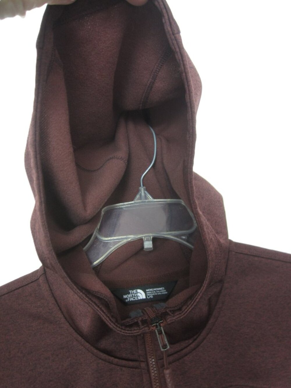 The North Face Men’s L Canyonlands Full Zip Maroon Heather Fleece Hoodie Jacket - Picture 5 of 9